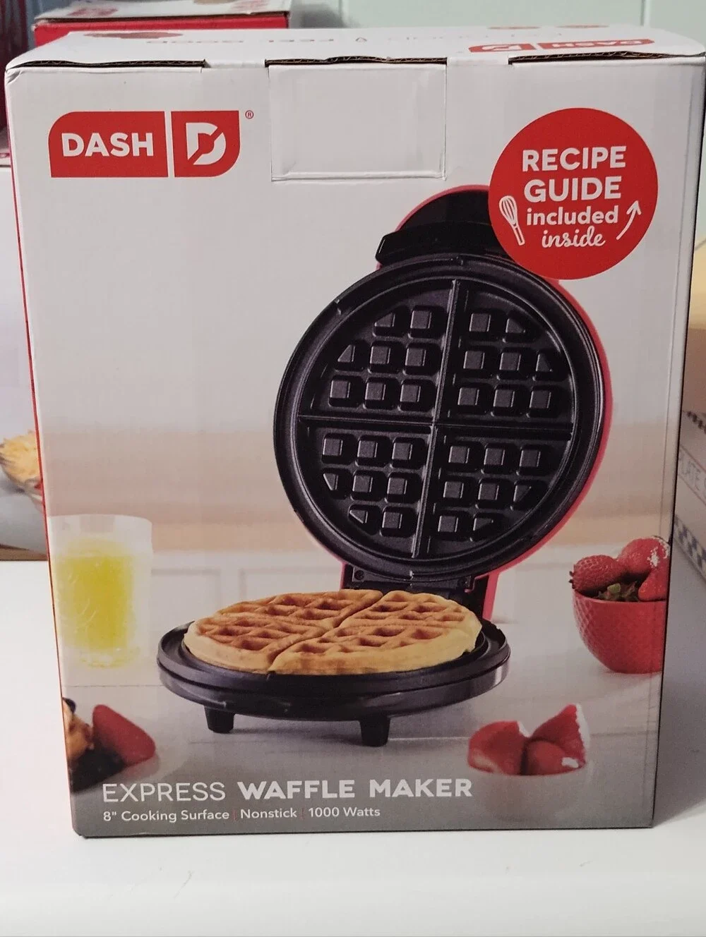 NIB Dash Express Waffle Maker in Red and Black